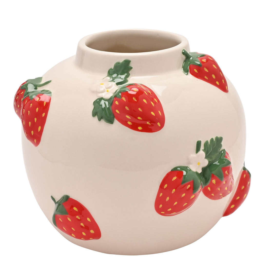 Large Ceramic Strawberry Vase