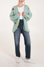 Load image into Gallery viewer, Embroidered Fruit Knit Wool Blend Cardigan
