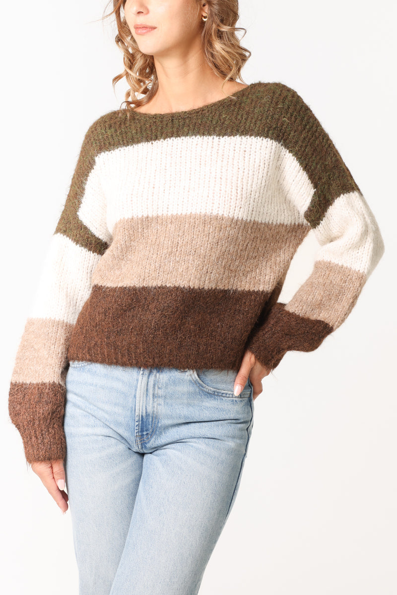 Colour Block Wool Mix Sweater