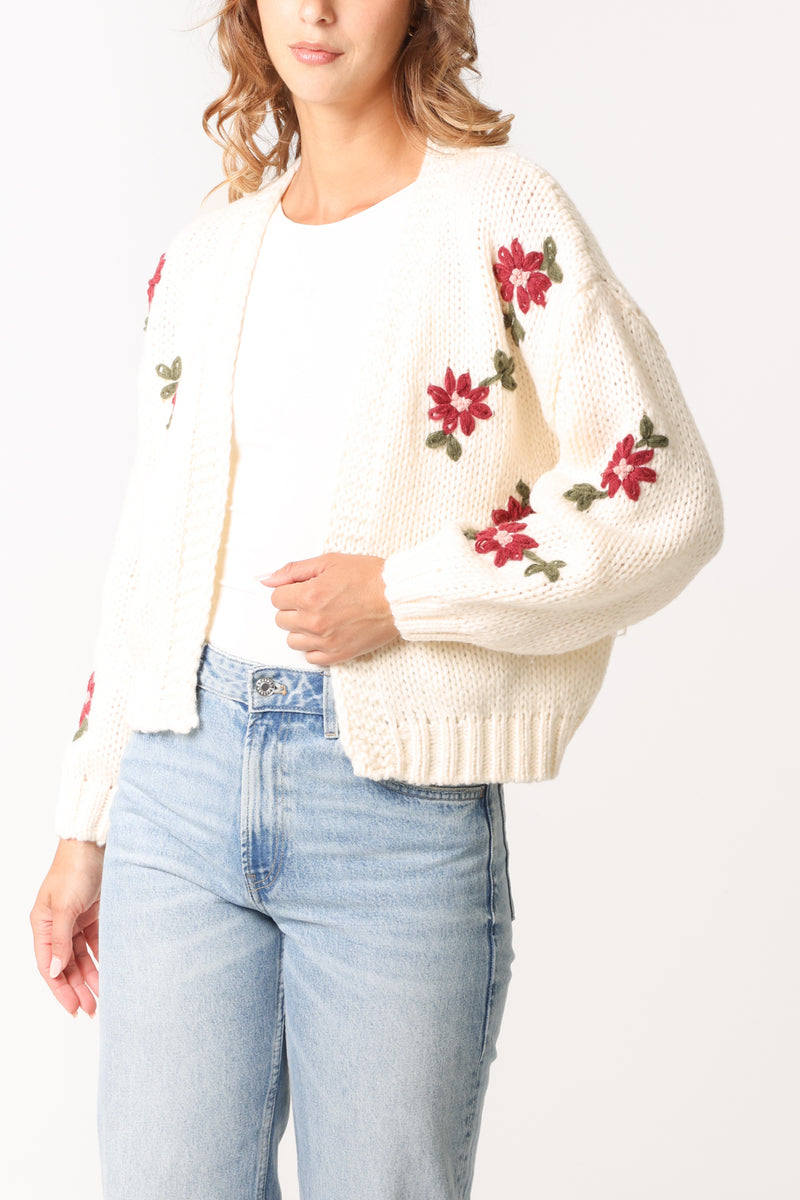 Floral Embroidery Cardigan