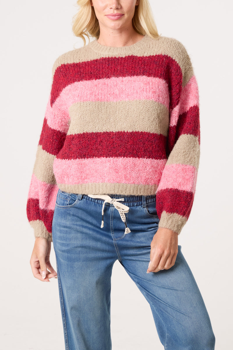 Colour Block Wool Mix Sweater