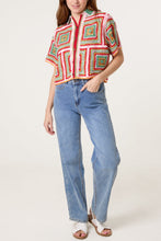 Load image into Gallery viewer, Short Sleeved Geometric Crochet Cardigan
