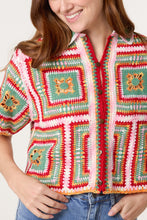 Load image into Gallery viewer, Short Sleeved Geometric Crochet Cardigan
