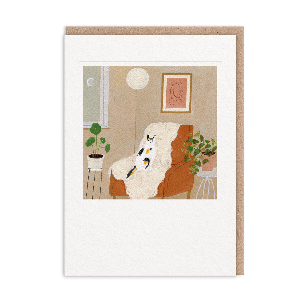 Chair Cat Greetings Card