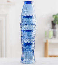 Load image into Gallery viewer, Set of 4 Blue Fish Stacking Drinking Glasses
