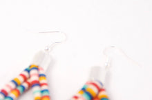 Load image into Gallery viewer, Geometric Candy Print Fabric Cord Hoop Earrings
