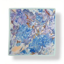 Load image into Gallery viewer, Blue Abstract Watercolour Floral Square Scarf
