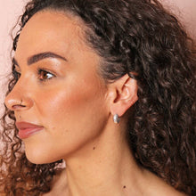 Load image into Gallery viewer, Silver Chunky Half Hoop Earrings
