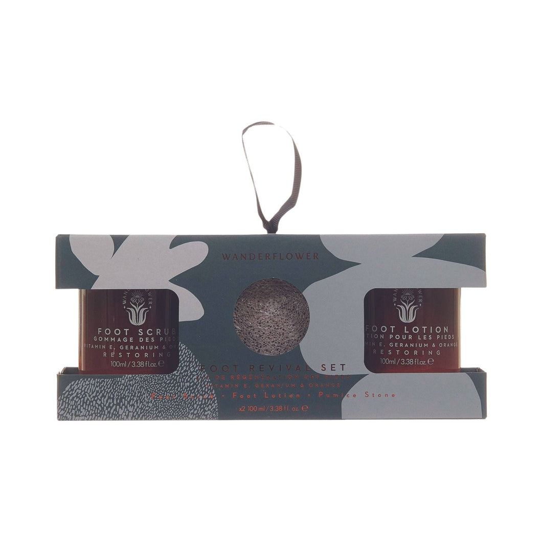 Wanderflower Geranium & Orange Foot Revival Lotion & Scrub Set