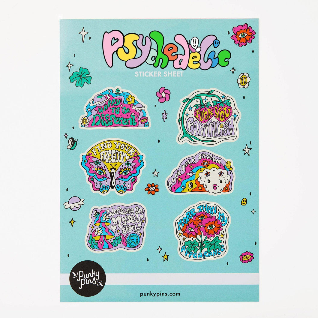 Psychedelic A5 Vinyl Sticker Sheet