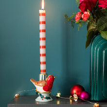 Load image into Gallery viewer, Hand-Painted Robin Candle Holder
