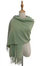 Load image into Gallery viewer, Teal Soft Wool Blend Wrap Scarf
