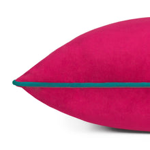 Load image into Gallery viewer, Meridian Velvet Cushion in Raspberry &amp; Teal
