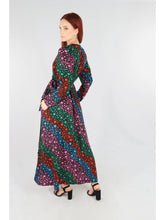 Load image into Gallery viewer, Rainbow Wave Star Print Wrap Dress
