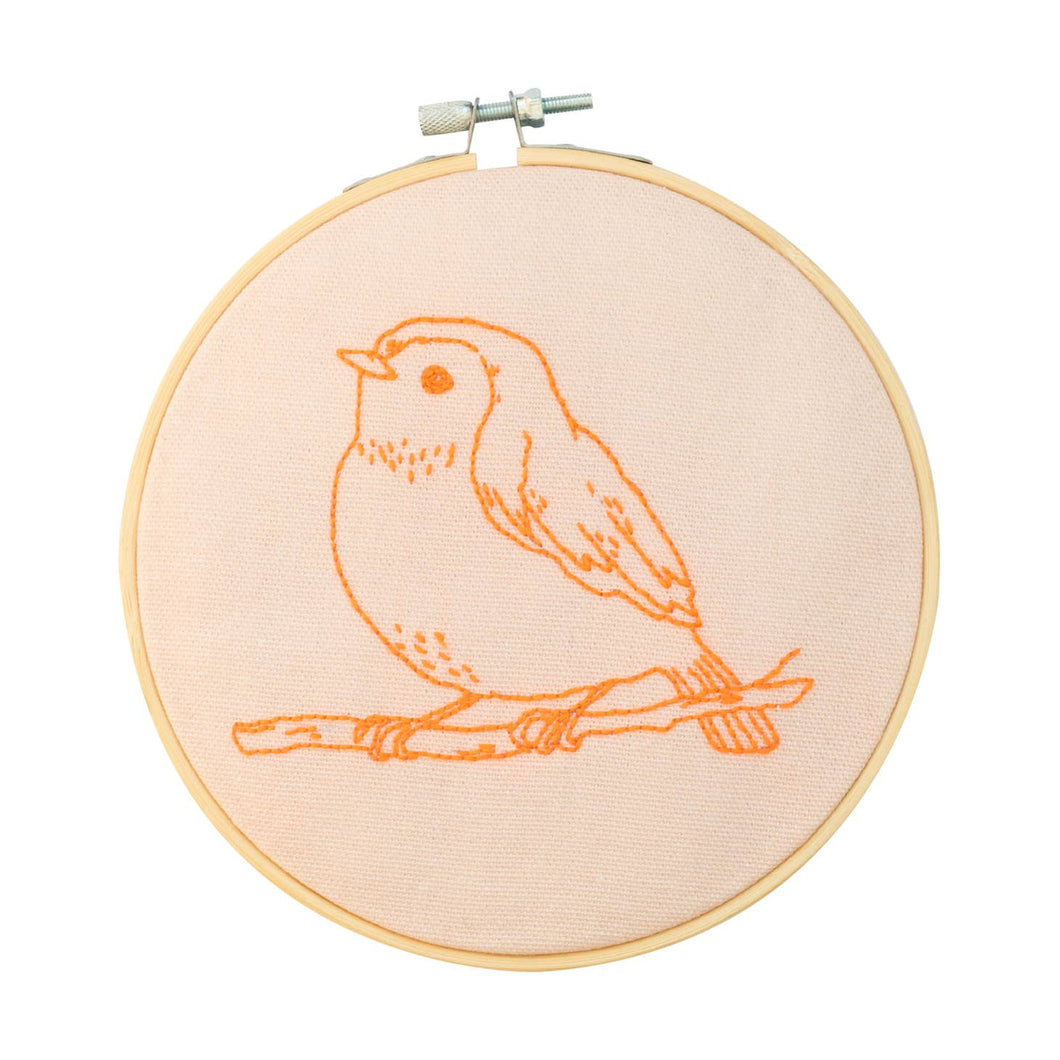 Hoop Embroidery Kit - Robin