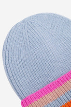 Load image into Gallery viewer, Delta Light Blue Rainbow Stripe Beanie Hat
