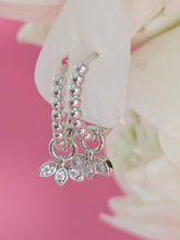 Load image into Gallery viewer, Silver Lotus Bubble Huggie Hoop Earrings

