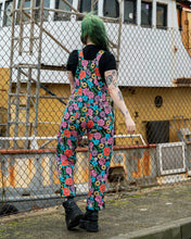Load image into Gallery viewer, Rebel Romance Tattoo Floral Stretch Dungarees 
