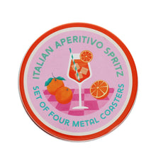 Load image into Gallery viewer, Set of 4 Aperitivo Spritz Metal Coasters
