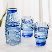 Load image into Gallery viewer, Set of 4 Blue Fish Stacking Drinking Glasses
