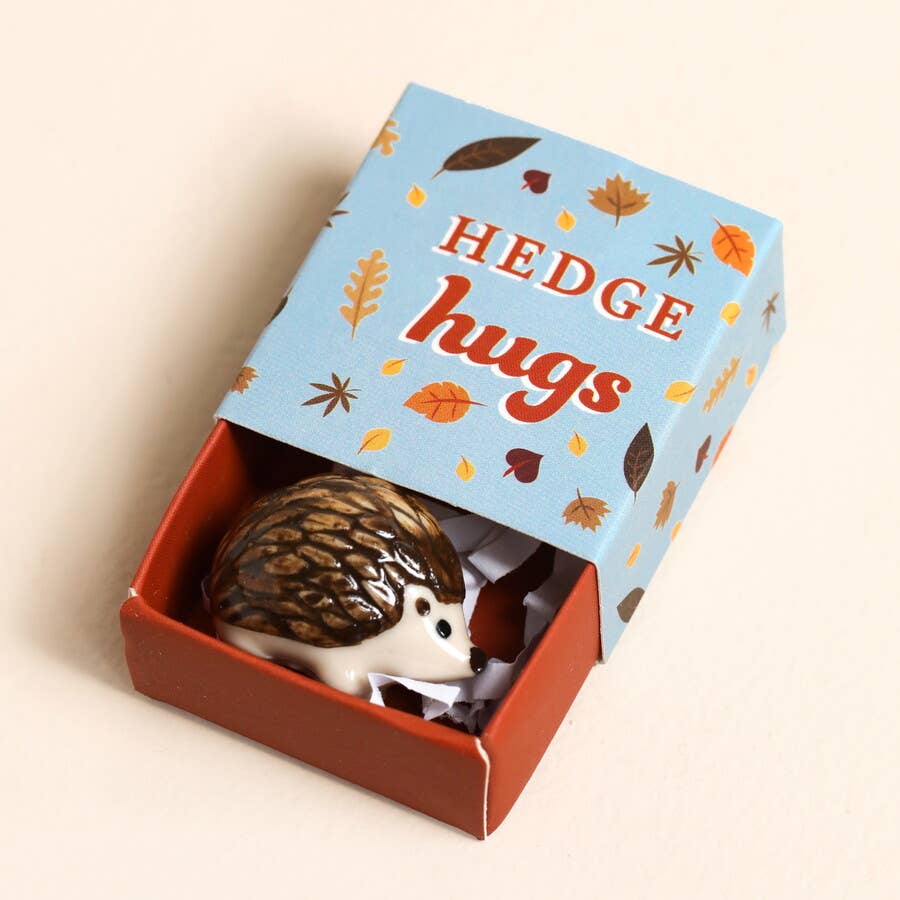 Tiny Matchbox Ceramic Hedgehog