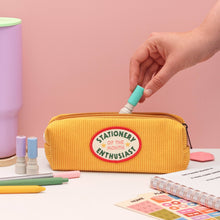 Load image into Gallery viewer, Stationery Enthusiast of the Month Yellow Cord Pencil Case
