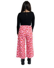 Load image into Gallery viewer, Rebel Romance Red &amp; Pink Mushroom Wide Leg Cropped Trousers

