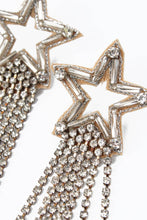 Load image into Gallery viewer, Silver Shooting Star Beaded Drop Earrings
