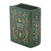 Load image into Gallery viewer, Green Witch Book Shaped Vase

