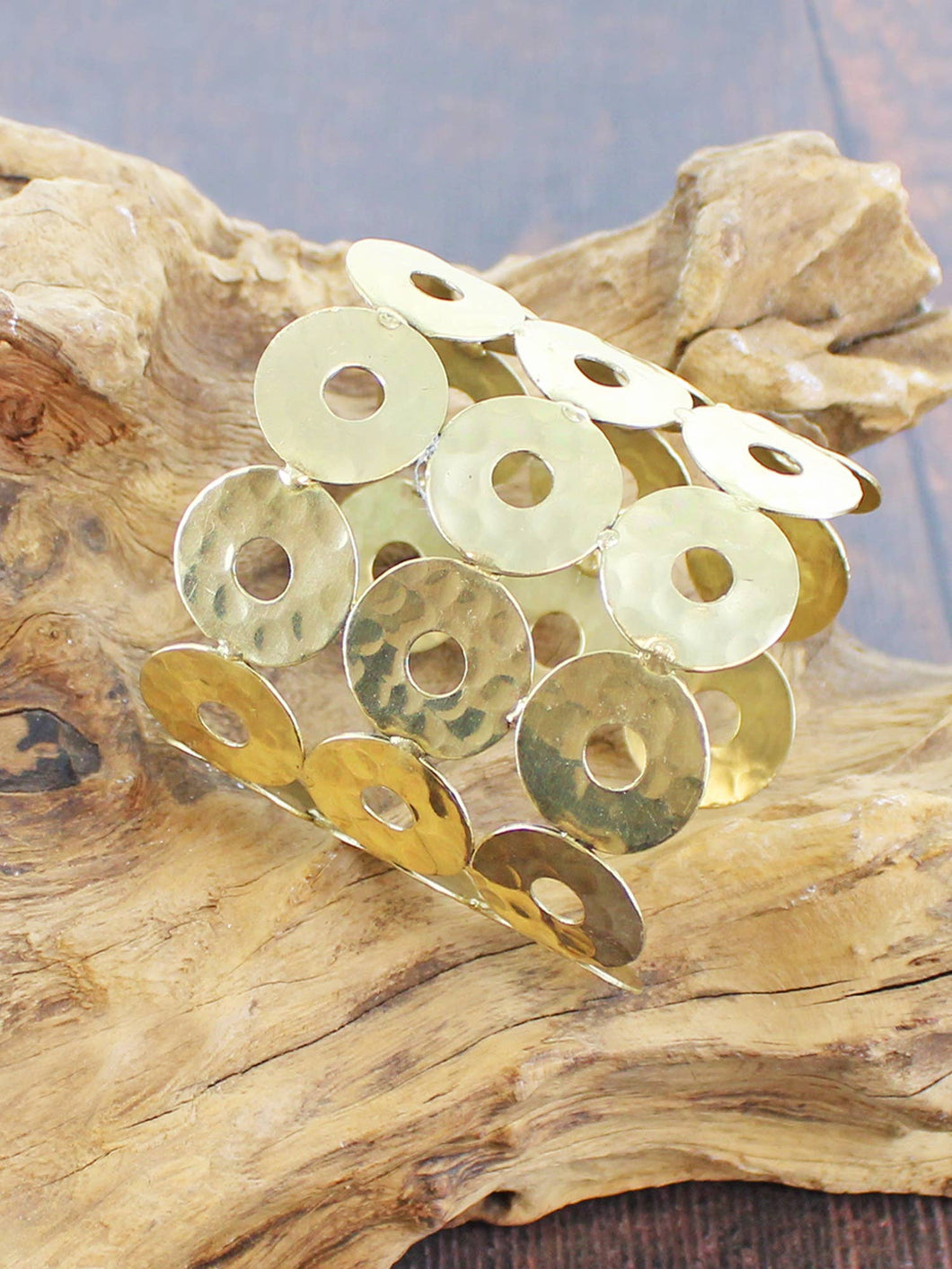 Beaten Ring Cuff Bangle