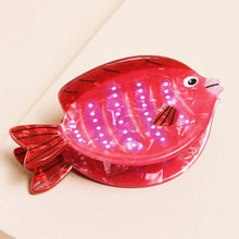 Load image into Gallery viewer, Pink Stripe Fish Hair Claw Clip
