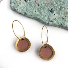 Load image into Gallery viewer, Pink &amp; Gold Circle Hoop Earrings
