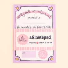 Load image into Gallery viewer, Certificate A6 Notepad
