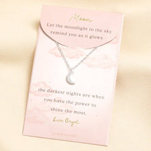 Load image into Gallery viewer, Silver Moon Necklace with Card
