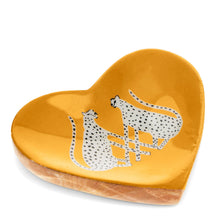 Load image into Gallery viewer, Leopards Wooden Heart-Shaped Trinket Dish
