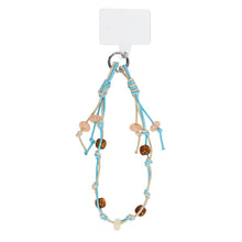 Load image into Gallery viewer, Blue &amp; Tan Beaded Phone Strap
