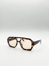 Load image into Gallery viewer, Tortoiseshell Navigator Sunglasses with Orange Lenses
