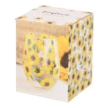 Load image into Gallery viewer, Sunflower Print Stemless Glass
