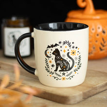 Load image into Gallery viewer, Frightful Folk Black Cat Halloween Mug
