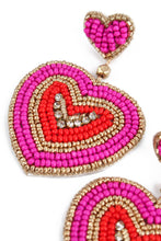 Load image into Gallery viewer, Pink Ripple Heart Earrings
