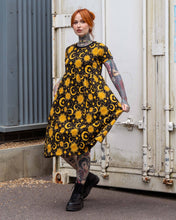Load image into Gallery viewer, Rebel Romance Celestial Midi Stretch Smock Dress 
