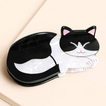 Load image into Gallery viewer, Black and White Cat Hair Claw Clip
