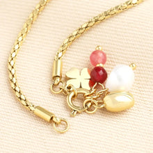 Load image into Gallery viewer, Gold Clover &amp; Barrel Charm Necklace
