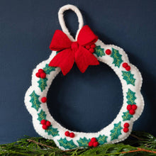 Load image into Gallery viewer, Felt Holly Christmas Wreath
