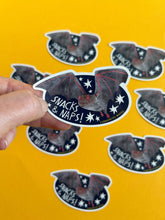 Load image into Gallery viewer, Snacks &amp; Naps Bat Vinyl Sticker
