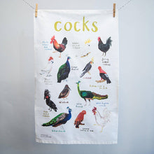 Load image into Gallery viewer, Cocks Bird Cotton Tea Towel
