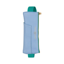 Load image into Gallery viewer, Light Blue &amp; Green Vegan Leather Pen Pouch
