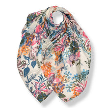 Load image into Gallery viewer, Cream &amp; Pink Vintage Floral Print Scarf
