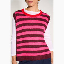 Load image into Gallery viewer, Pink Striped Wool Blend Tank Top
