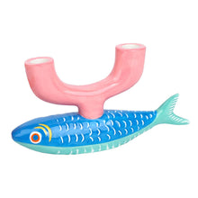 Load image into Gallery viewer, Hand-Painted Fish Ceramic Candle Holder
